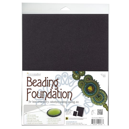 The Beadsmith&#xAE; 8.5&#x27;&#x27; x 11&#x27;&#x27; Black Beading Foundation, 4ct.